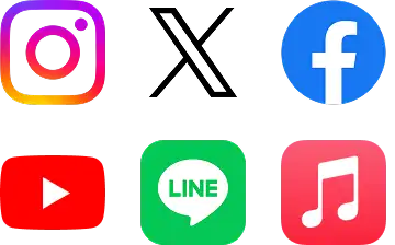Instagram X Facebook YouTube LINE musicアプリ