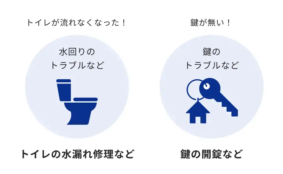 トイレの水漏れ修理など 鍵の開錠など